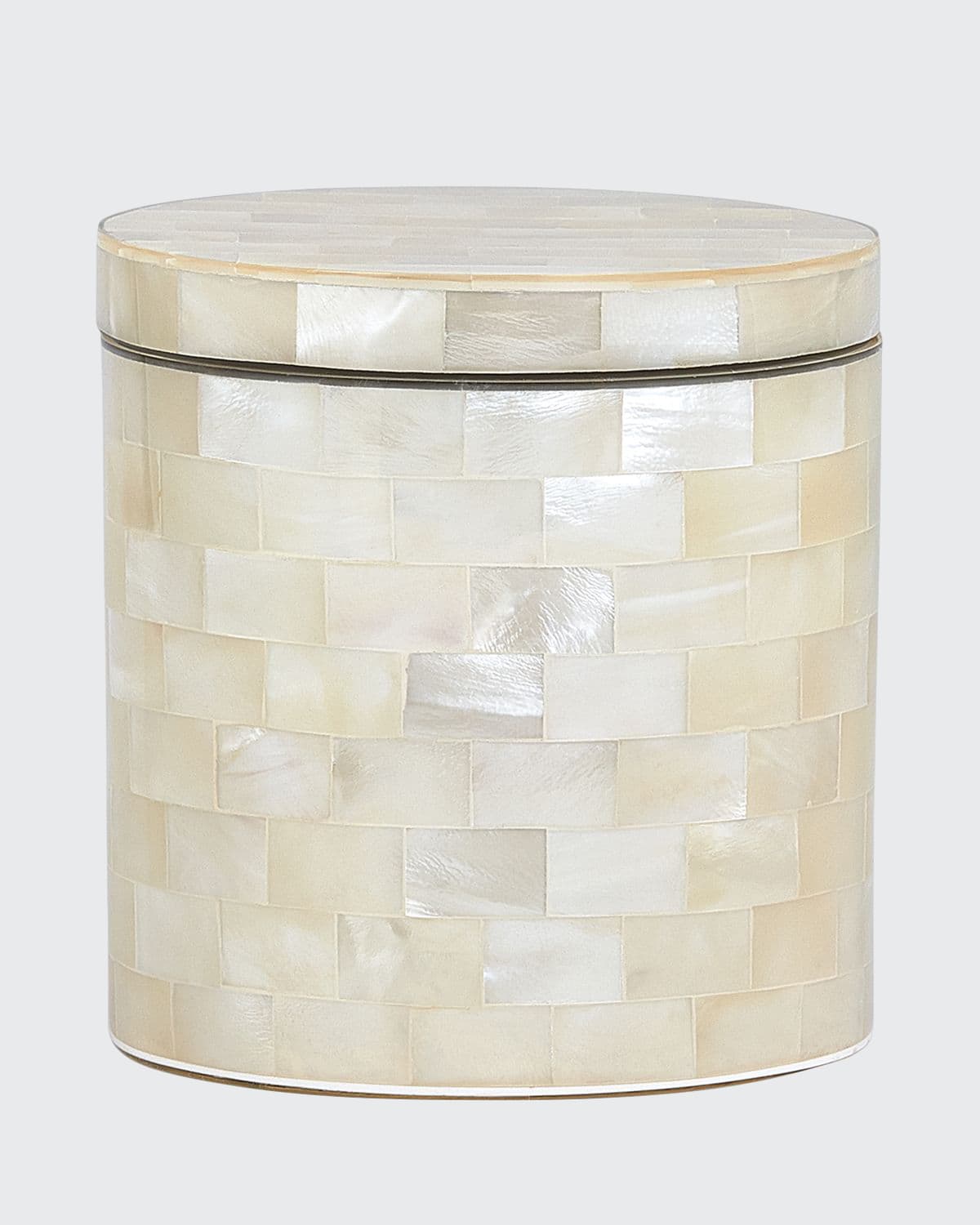 Labrazel White Agate Canister In Opalescent Ivory