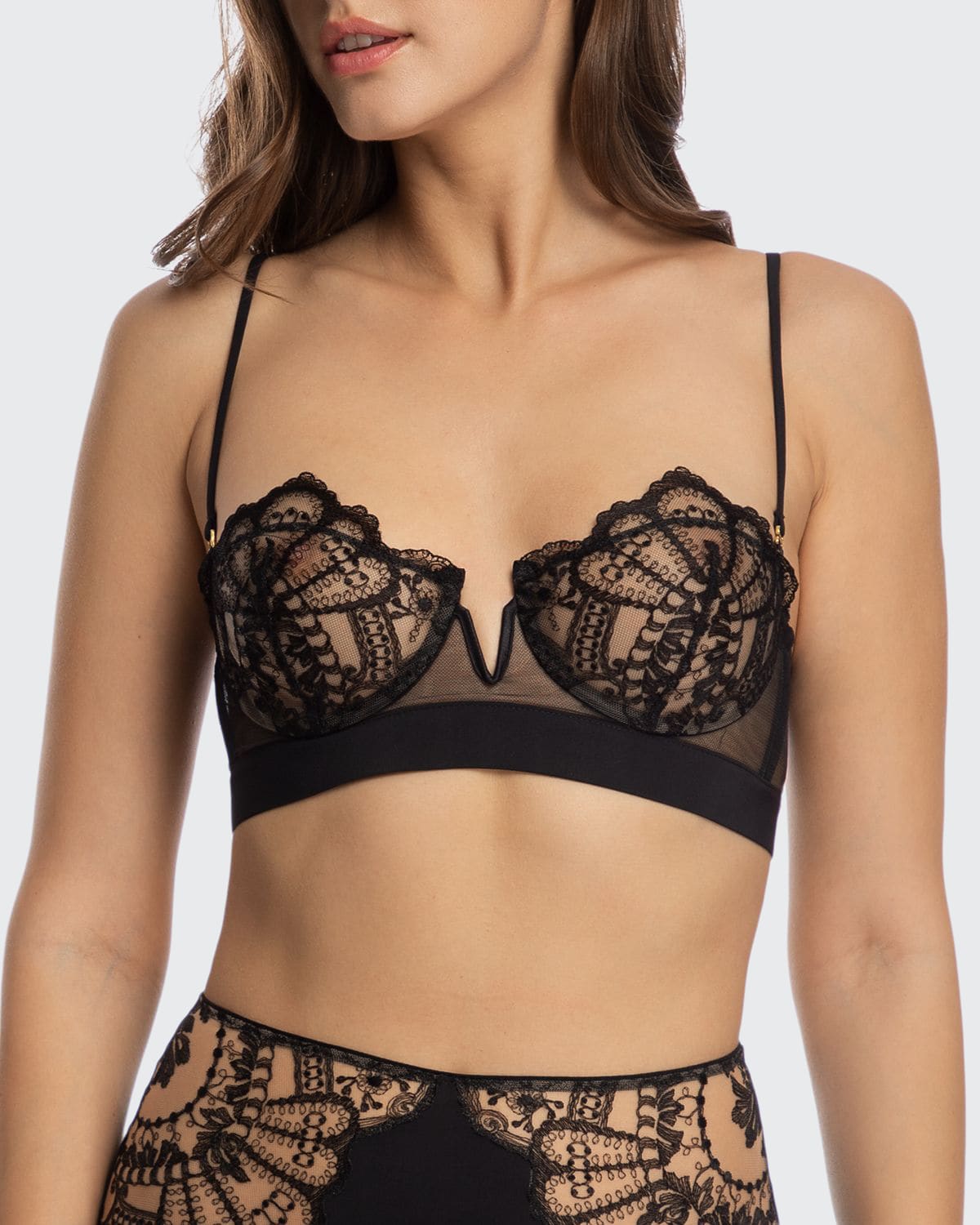 Rose Noire Balconette Bra w/ Removable Straps