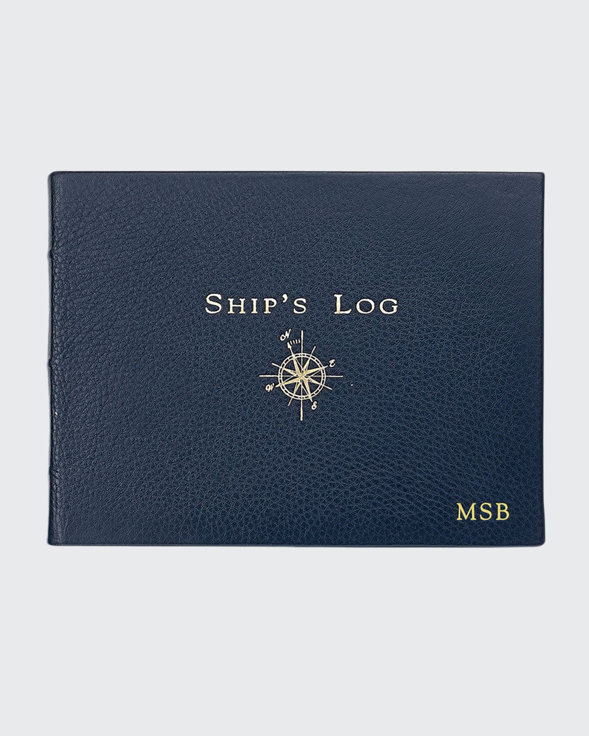 Graphic Image Ship's Log Book In Blue