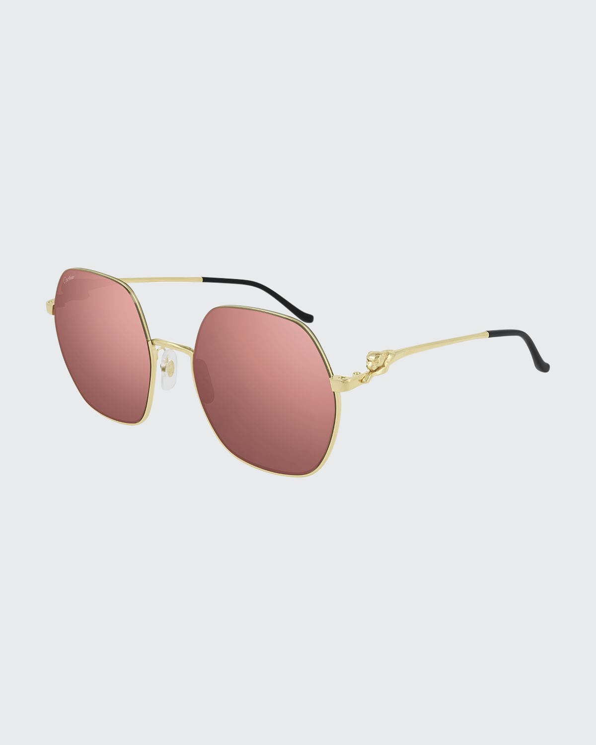 Cartier Panthére Hexagnal-frame Sunglasses In Pink / Gold