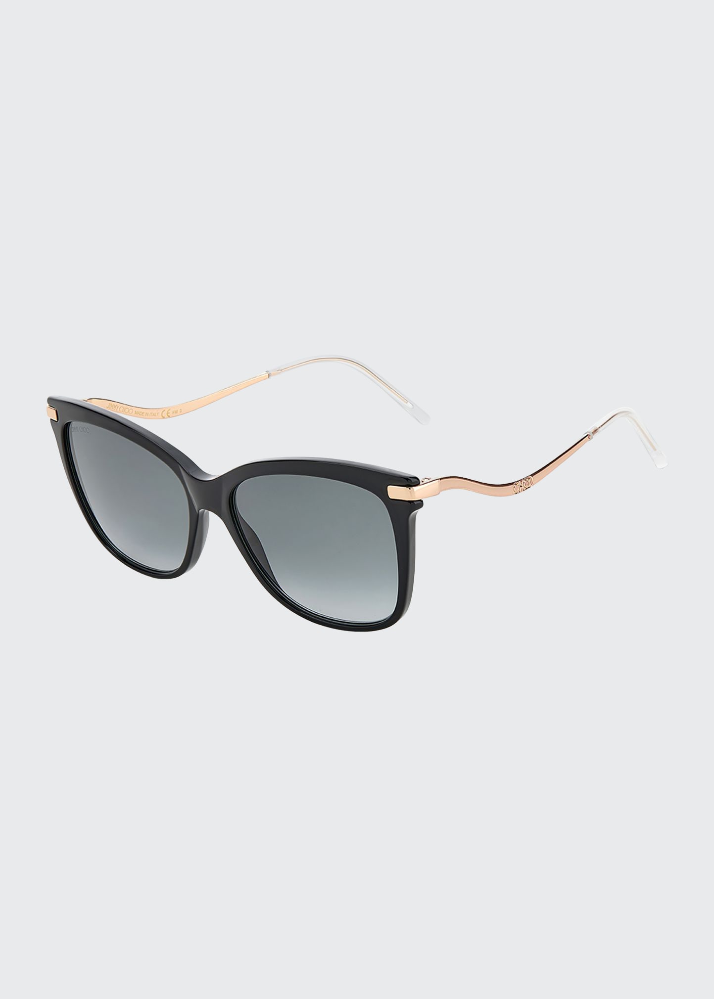 Jimmy Choo Steff 55mm Cat Eye Sunglasses In Black