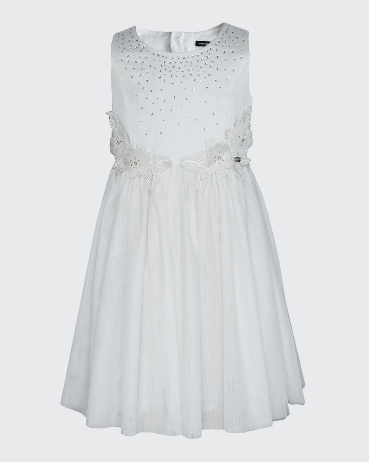 Island Kids & Kids Isle Girl's Embellished Floral Applique Sleeveless Dress, Size 4-12
