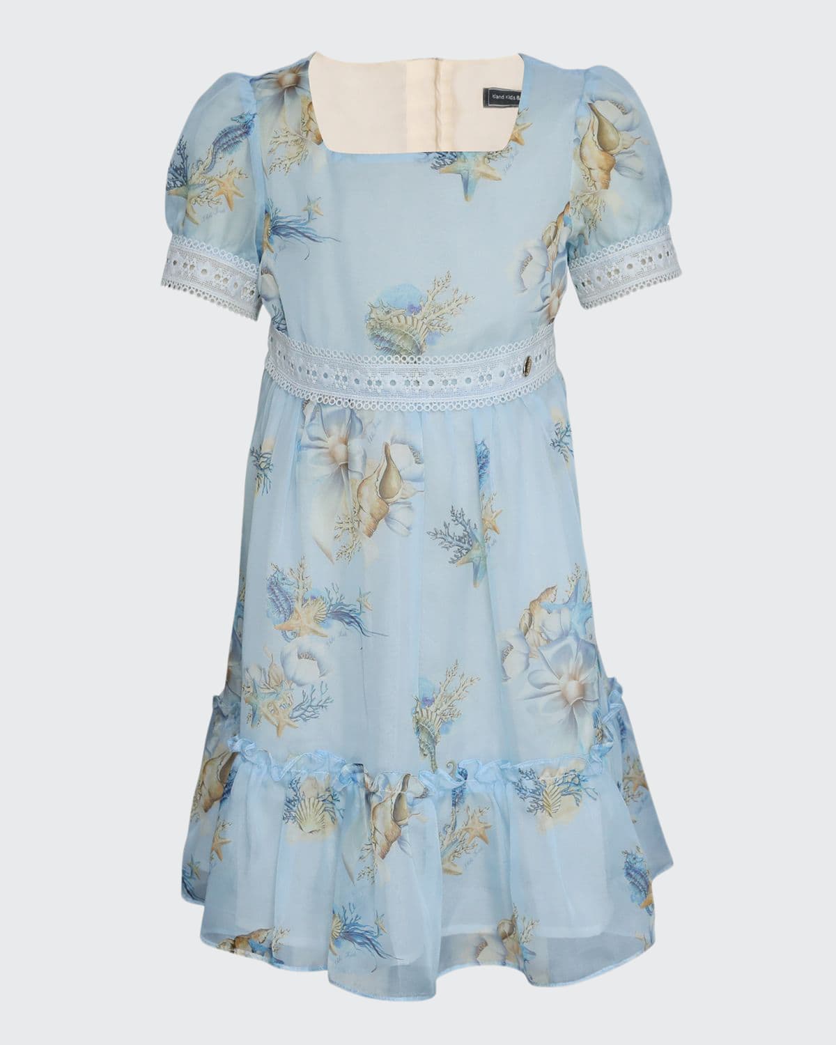 Island Kids & Kids Isle Girl's Floral-Print Lace Puff-Sleeve Dress, Size 4-12