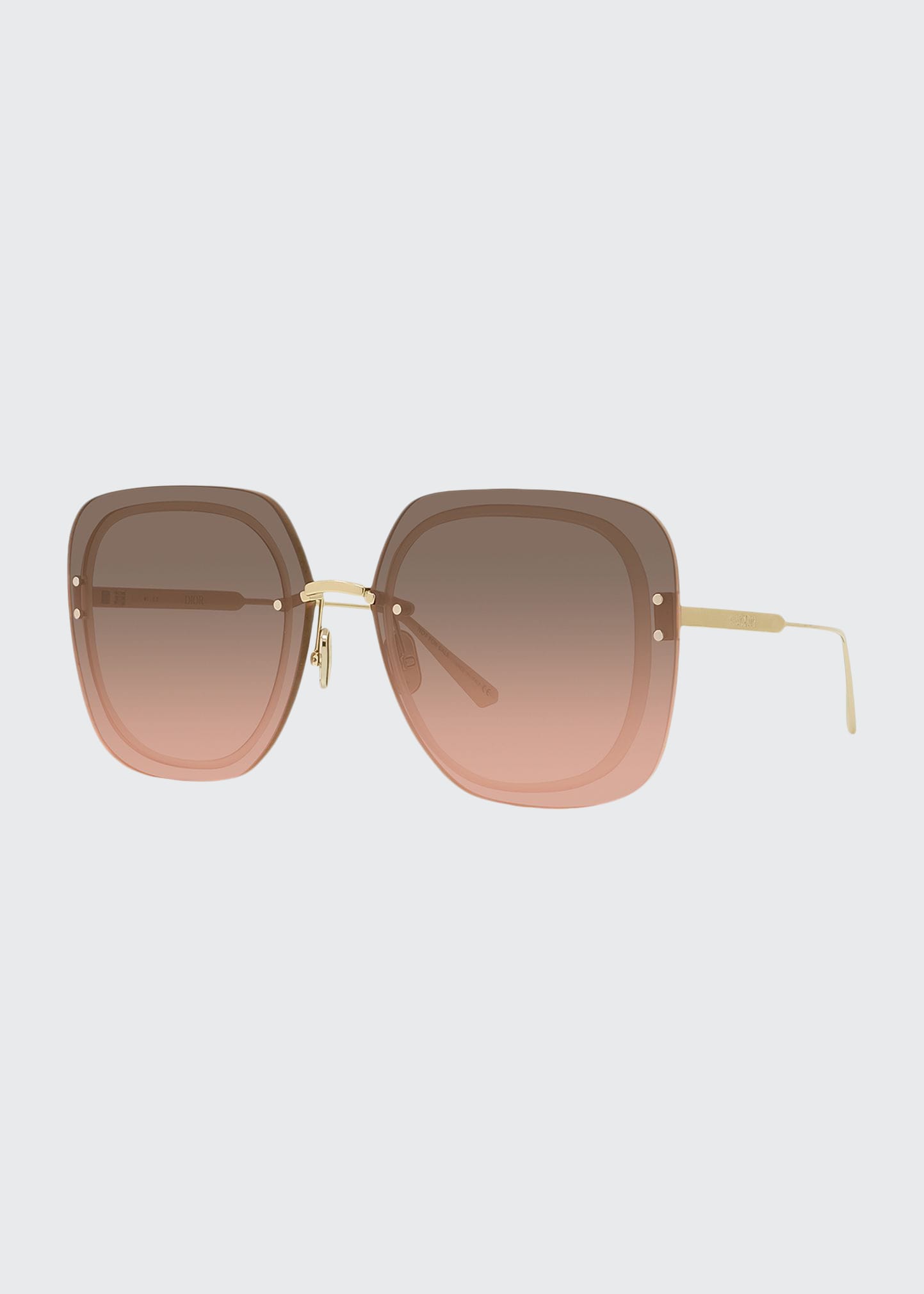 Dior Oversized Rimless Square Metal Sunglasses