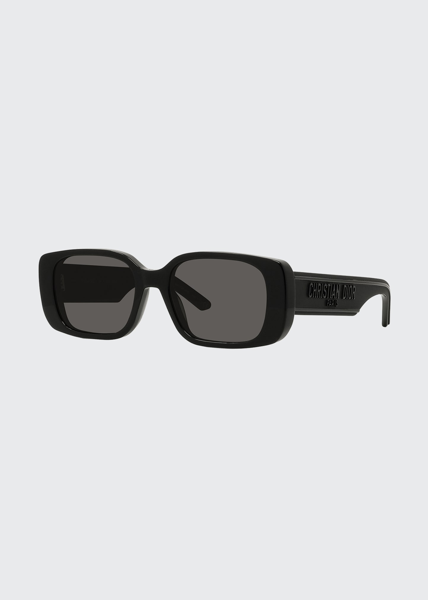 Dior Wil S2u Black Low Rectangular Sunglasses In Black / Smoke