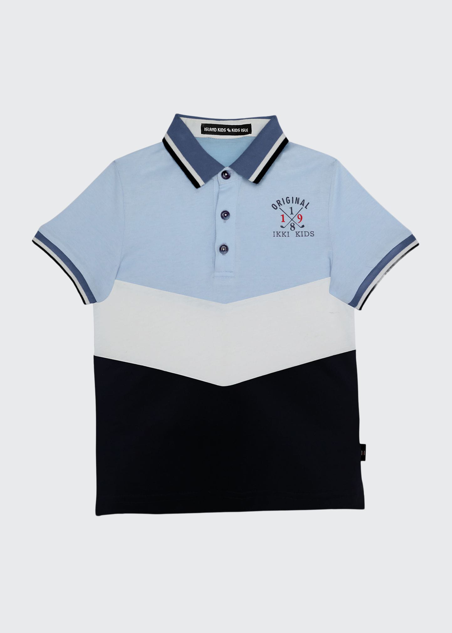 Island Kids & Kids Isle Boy's Embroidered Logo Colorblock Polo Shirt, Size 4-12