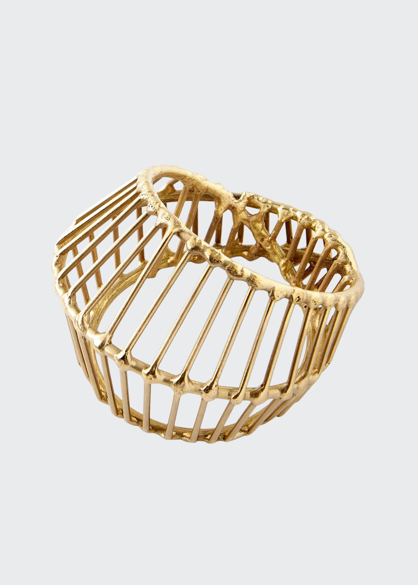 Shop Kim Seybert Cage Napkin Ring In Gold