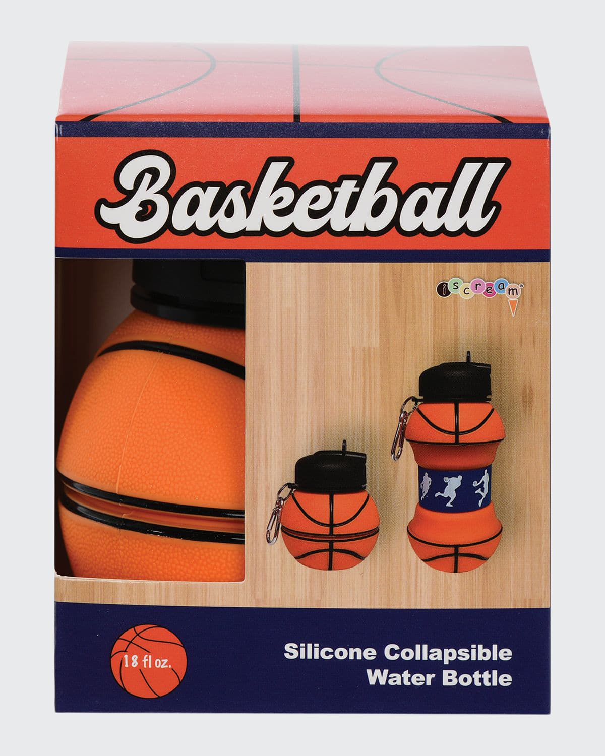 Iscream Kid's Basketball Silicone Collapsible Water Bottle