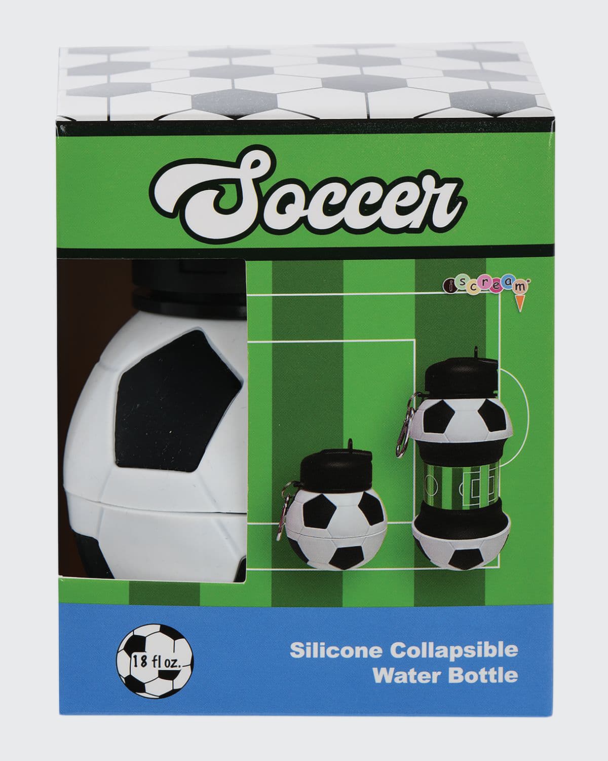 Iscream Kid's Soccer Silicone Collapsible Water Bottle
