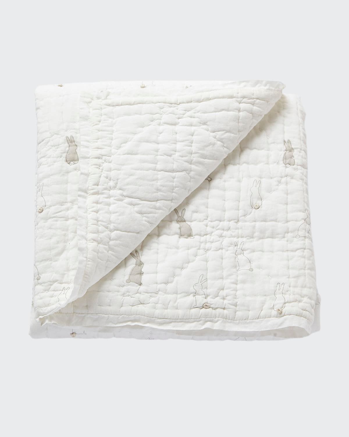 Pehr Designs Kids' Bunny Hop Quilted Blanket In Grey