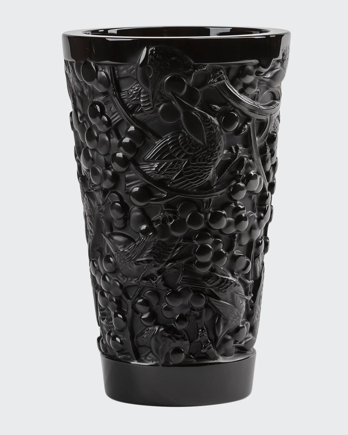 Shop Lalique Black Merles And Raisins Vase