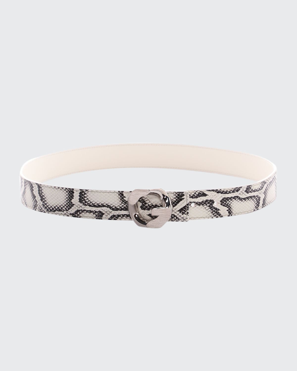 Givenchy 30mm G Chain Reversible Leather Belt In Black/white