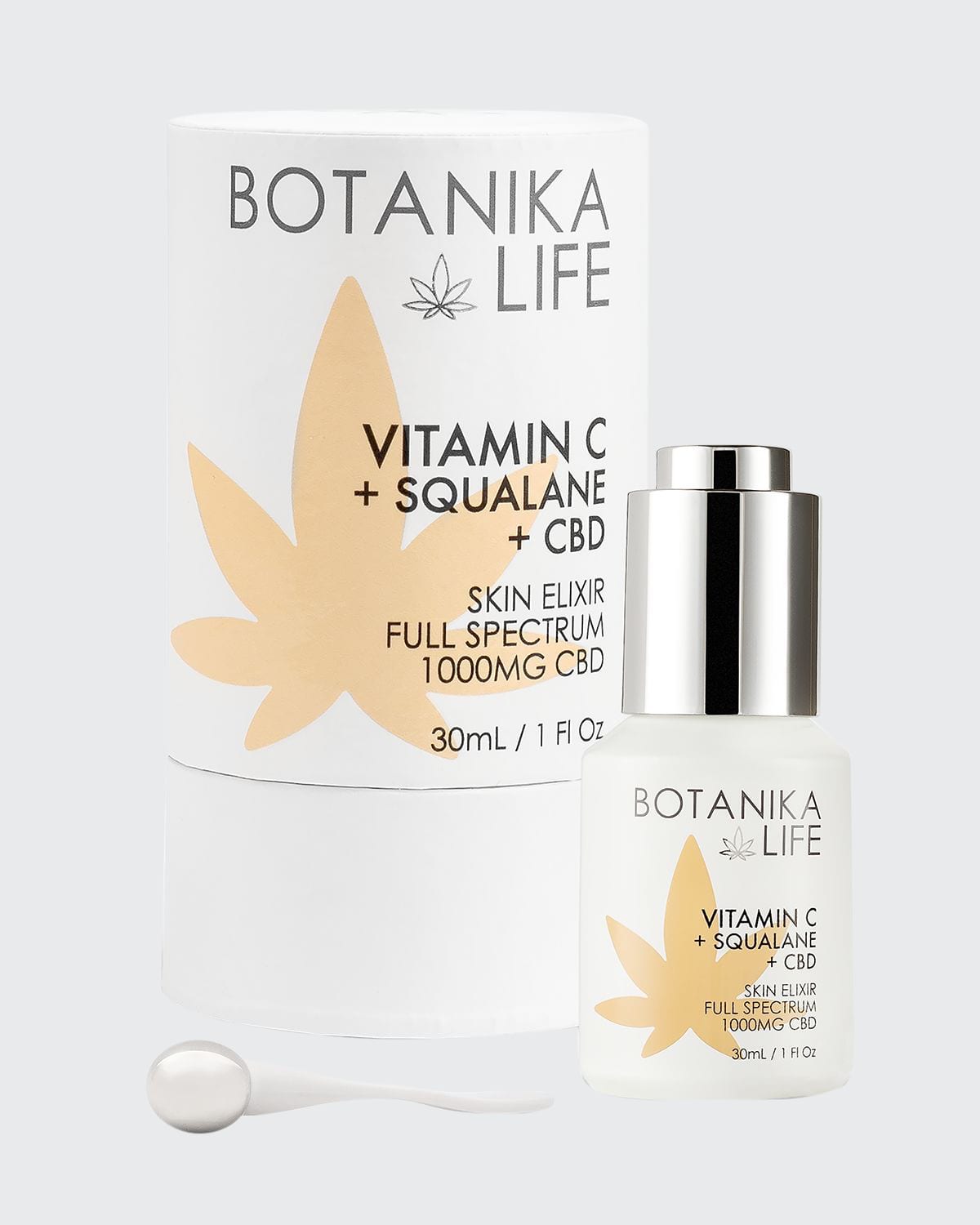 Botanika Life Skin Elixir with Vitamin C + Squalane + Full-Spectrum 1000mg CBD, 1 oz.