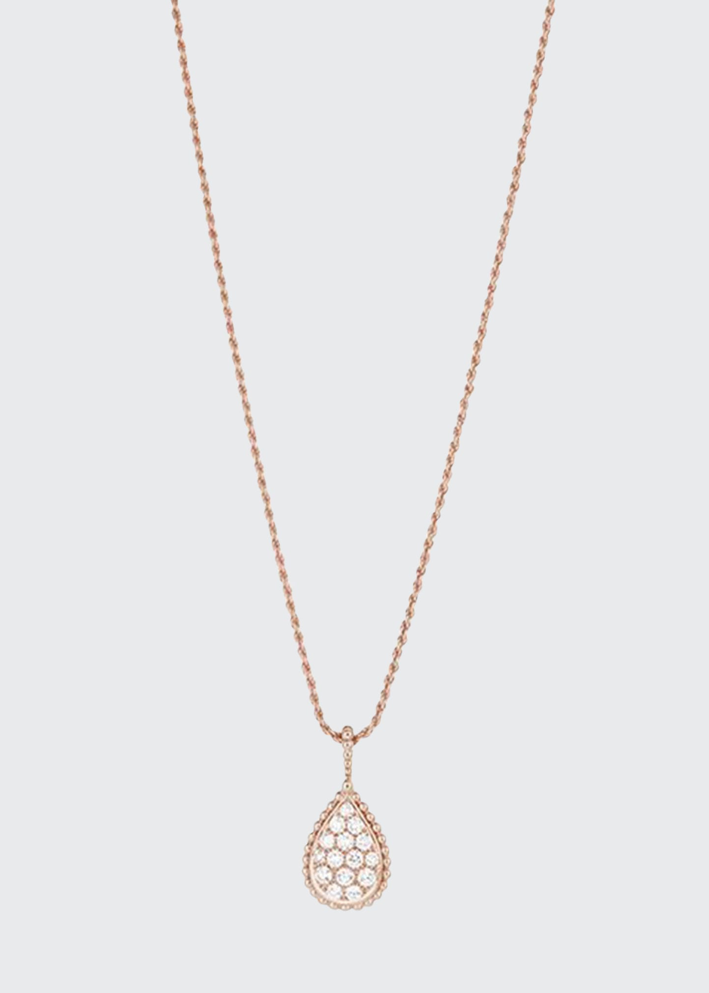 Boucheron Serpent Boheme Medium Diamond Pendant Necklace in Pink Gold