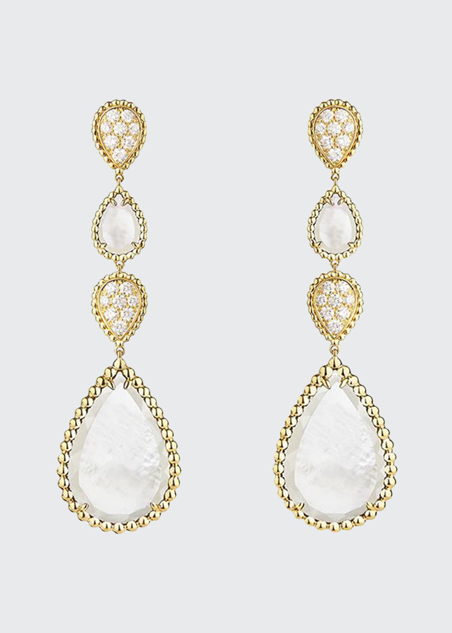 Boucheron Serpent Boheme Diamond and Mother-of-Pearl Earrings in Yellow Gold