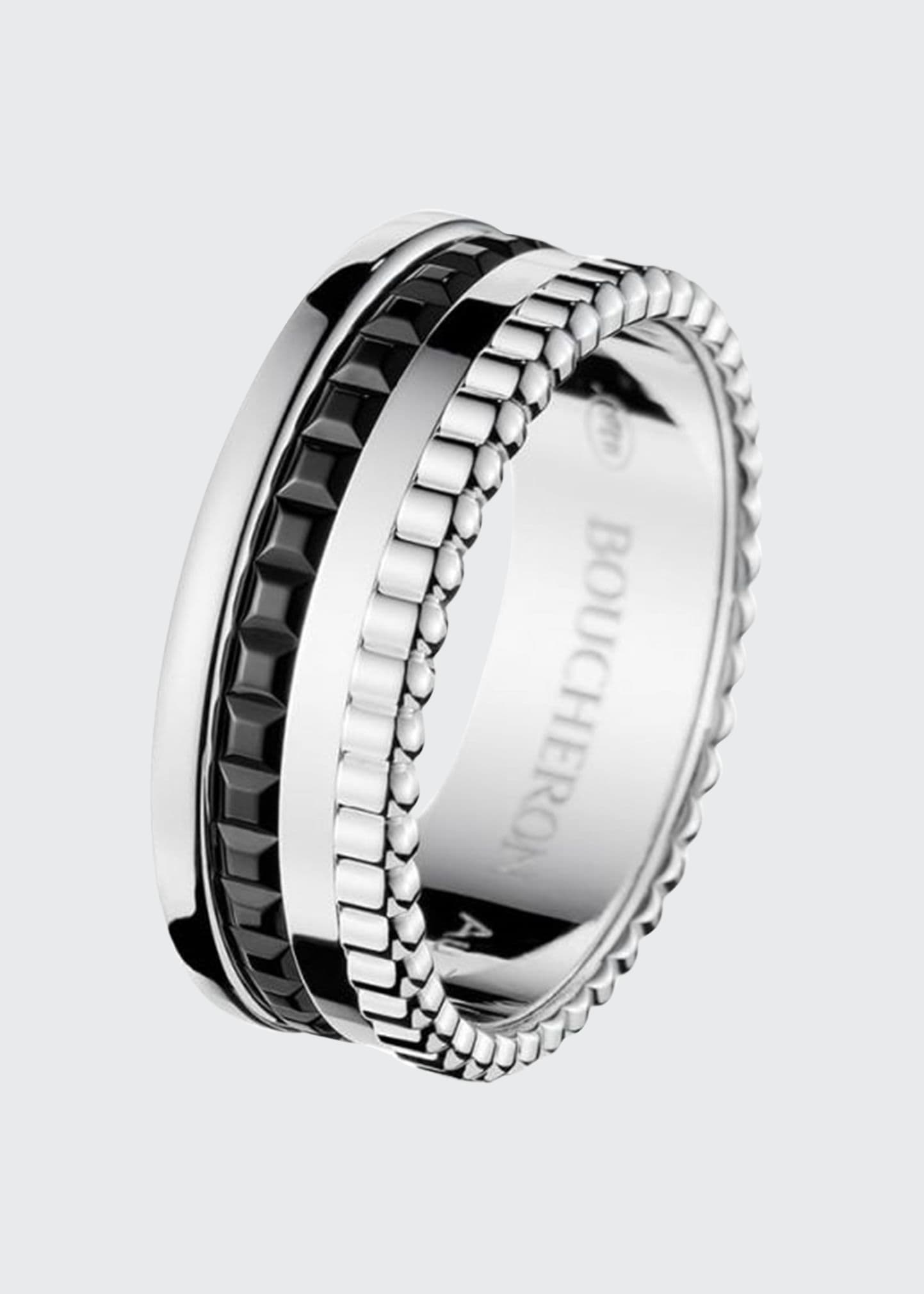 Boucheron Quatre Small Ring in White Gold with Black PVD