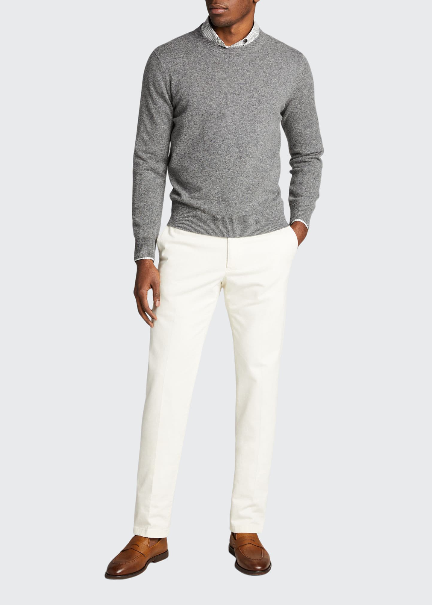 Bergdorf Goodman Men's Solid Cashmere Crewneck Sweater