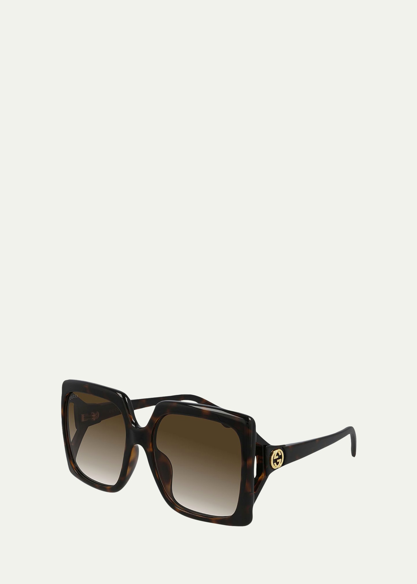 Gucci Oversized Square Injection Plastic Sunglasses In Dark Havana