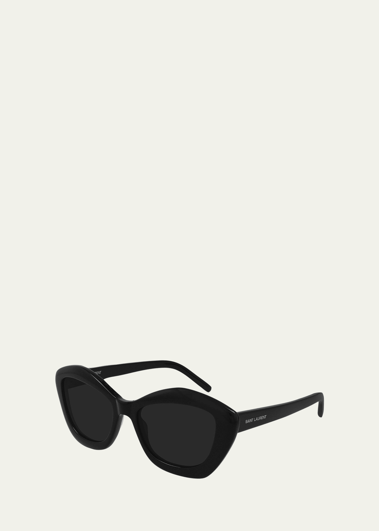 Saint Laurent Irregular Acetate Sunglasses In Ivory