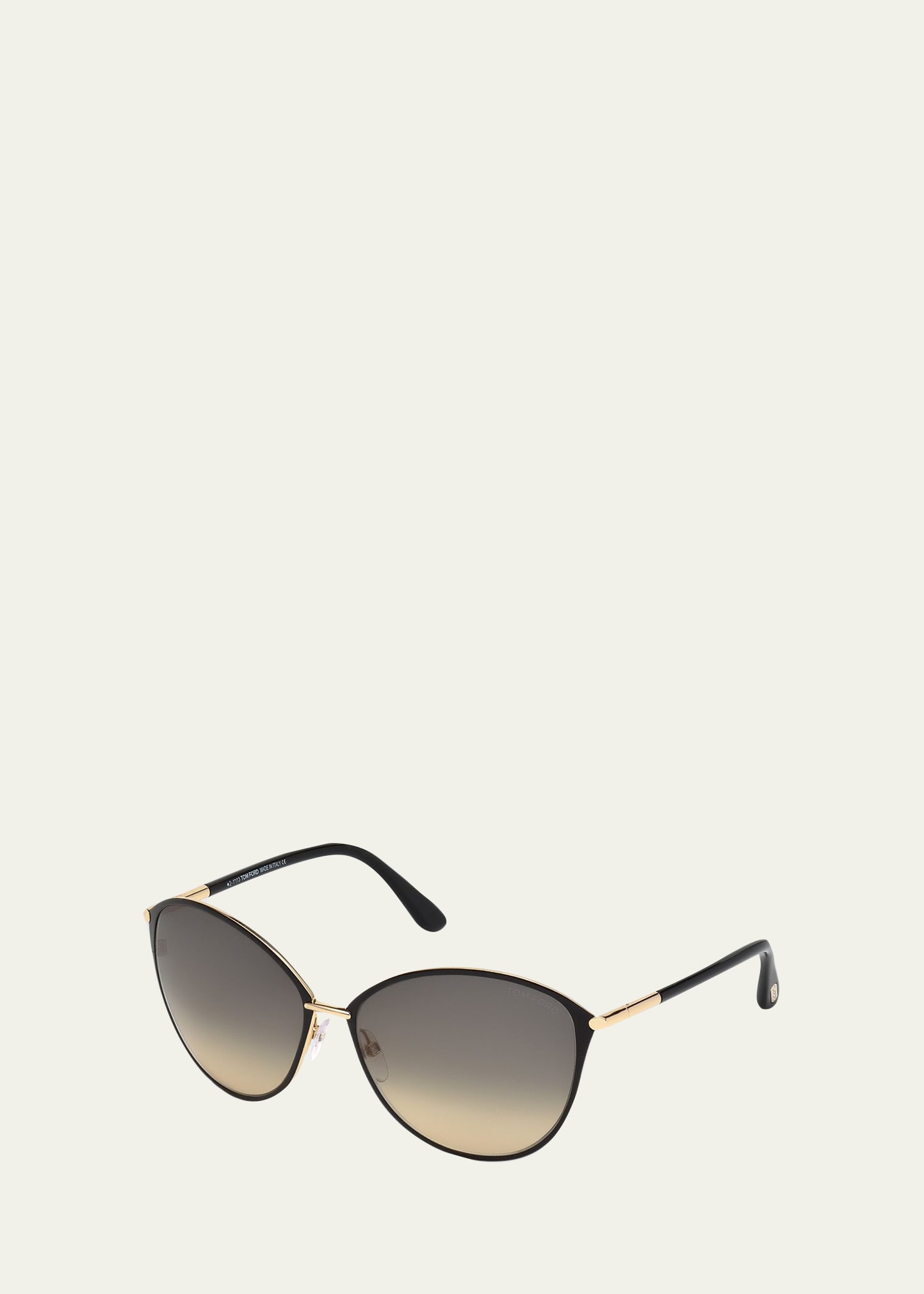 Shop Tom Ford Penelope Metal Butterfly Sunglasses In Black
