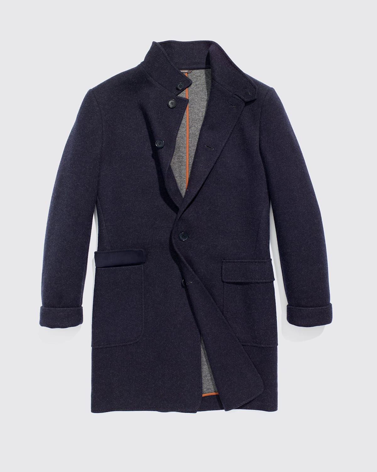 Loro Piana Men's Cashmere Sweater Coat In Blue Navy/grey Melange