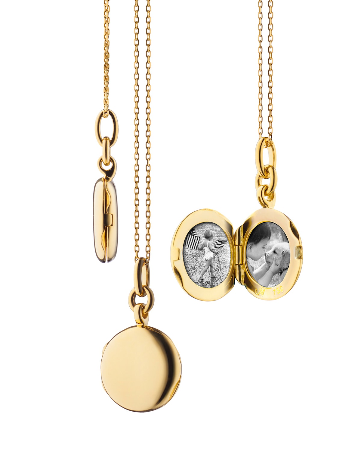 18K Yellow Gold Round Locket Necklace