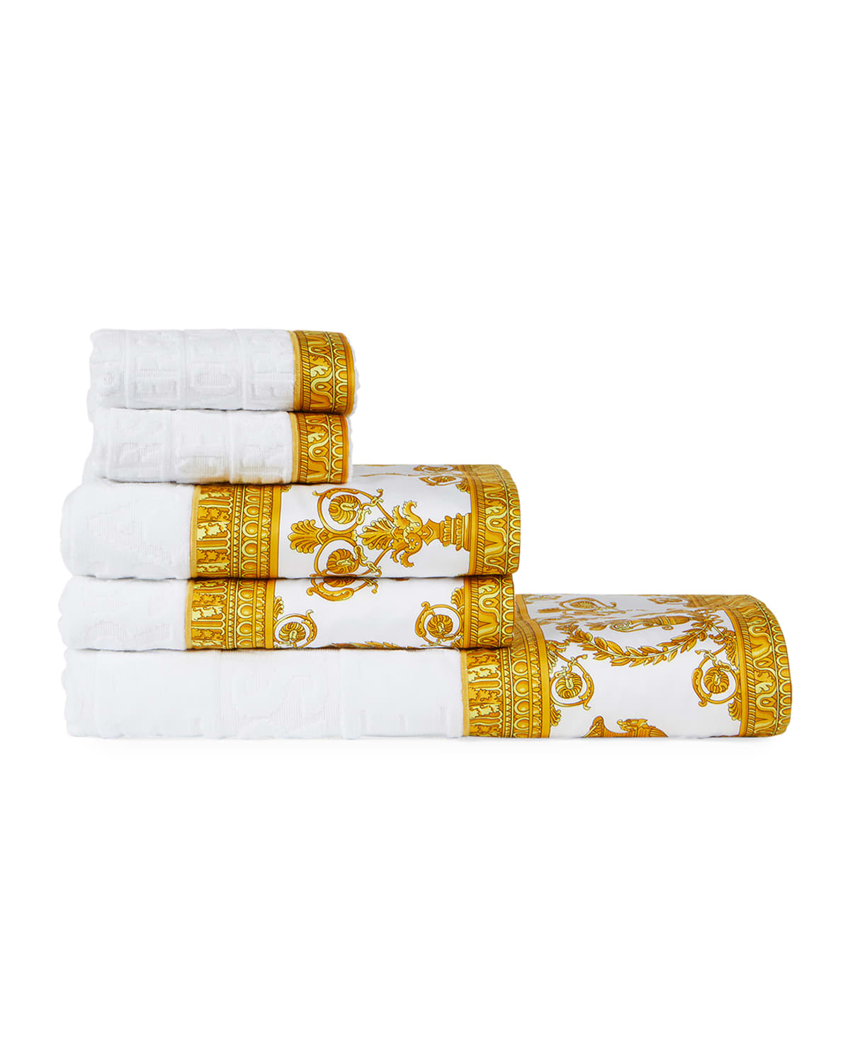 Versace Barocco 5-piece Towel Set In White