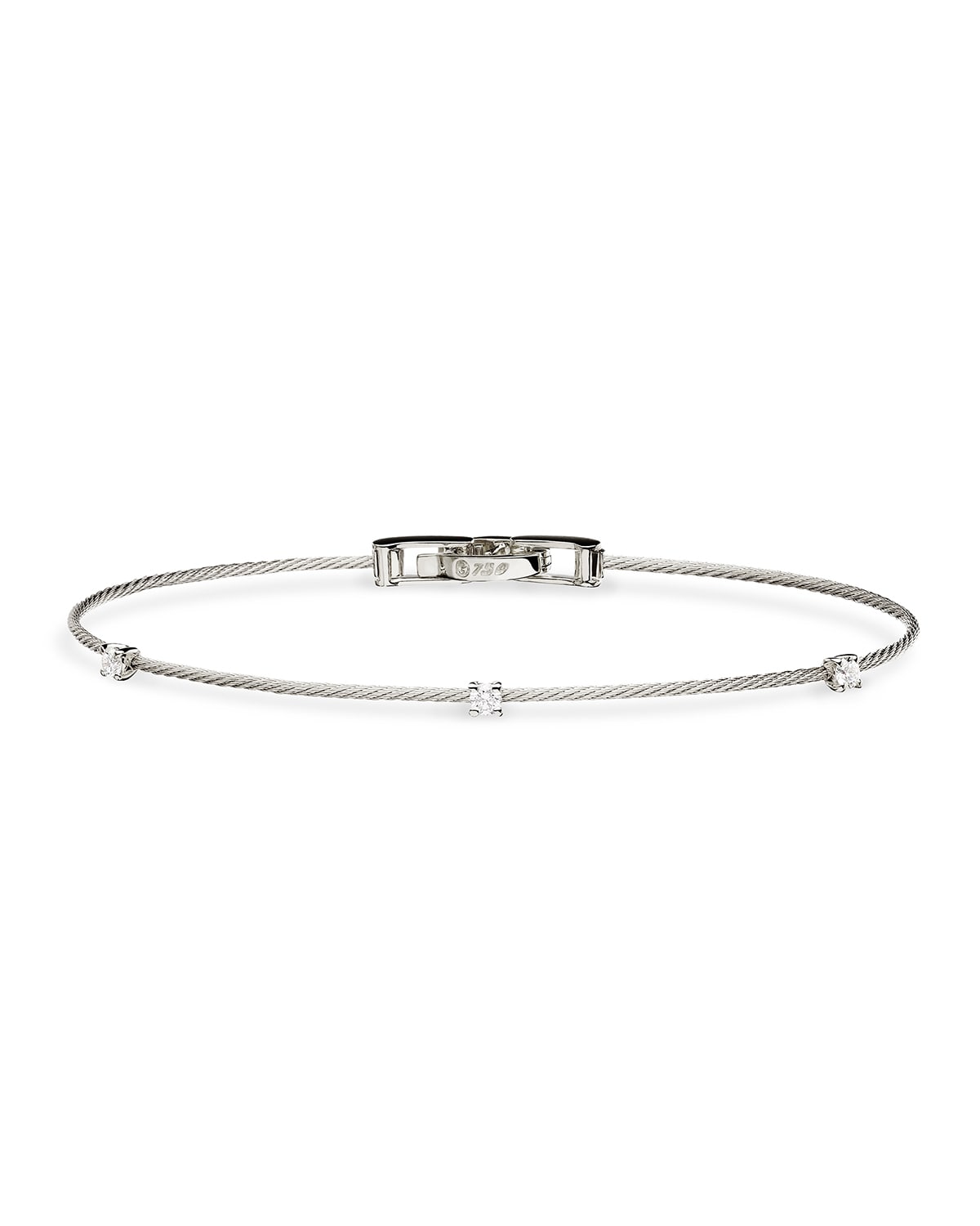18k White Gold Three-Diamond Bracelet, 0.18 TCW