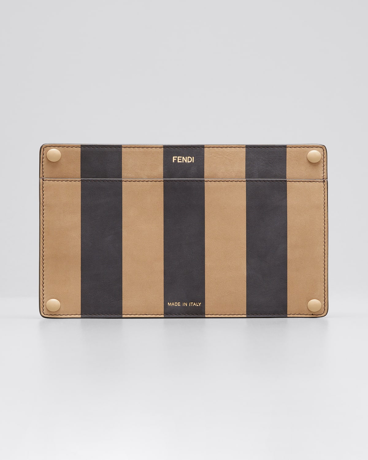 Peekaboo Pocket Stripe Nubuck Flat Wallet