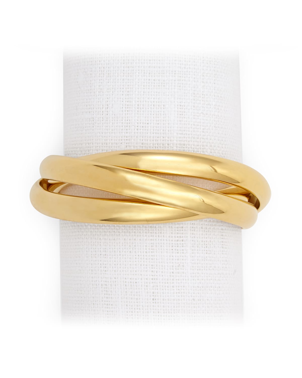 L'objet Three Ring 4-piece 24k Goldplated Napkin Jewel Set