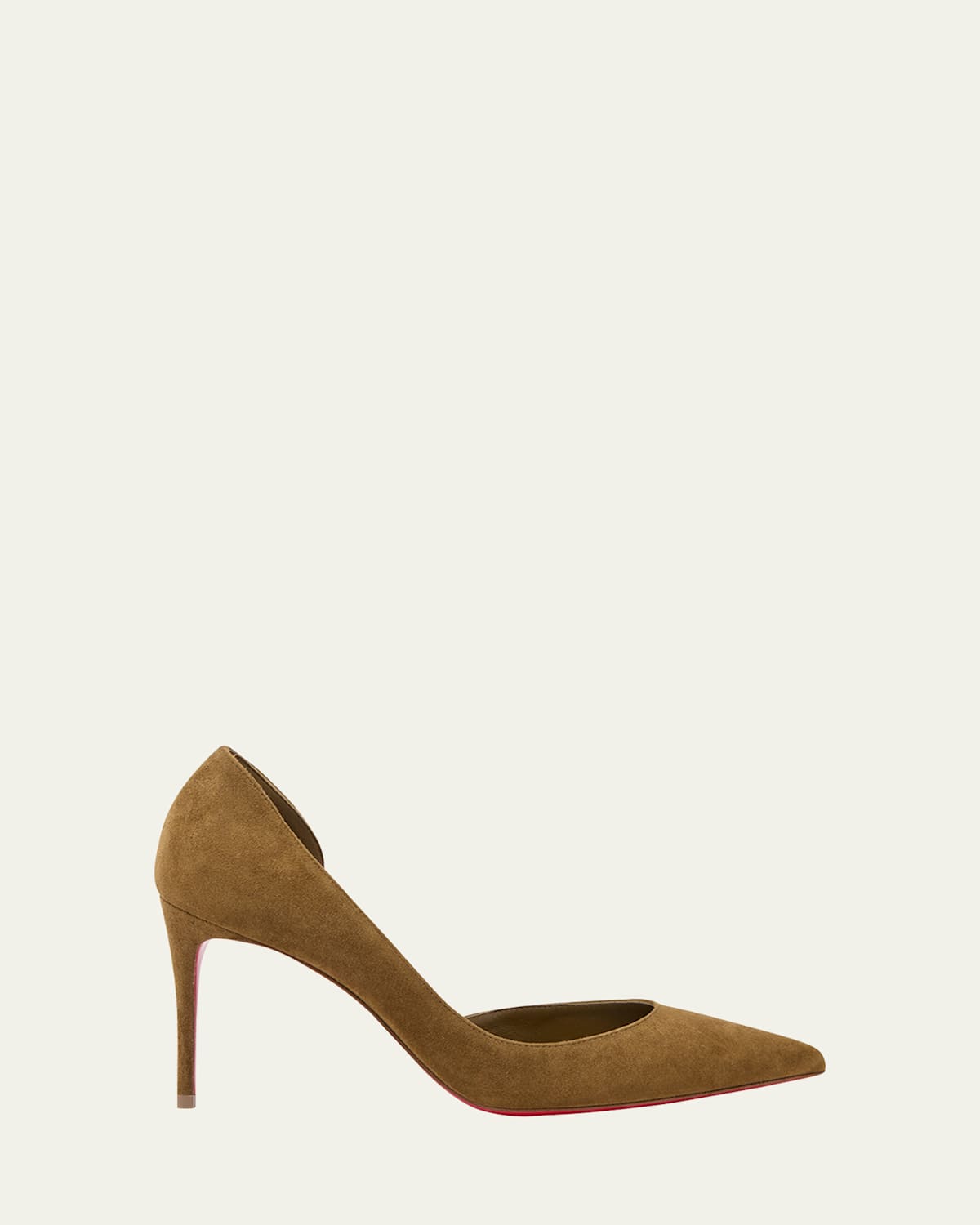 Christian Louboutin 85mm Iriza Suede Half-d'orsay Pumps In Green