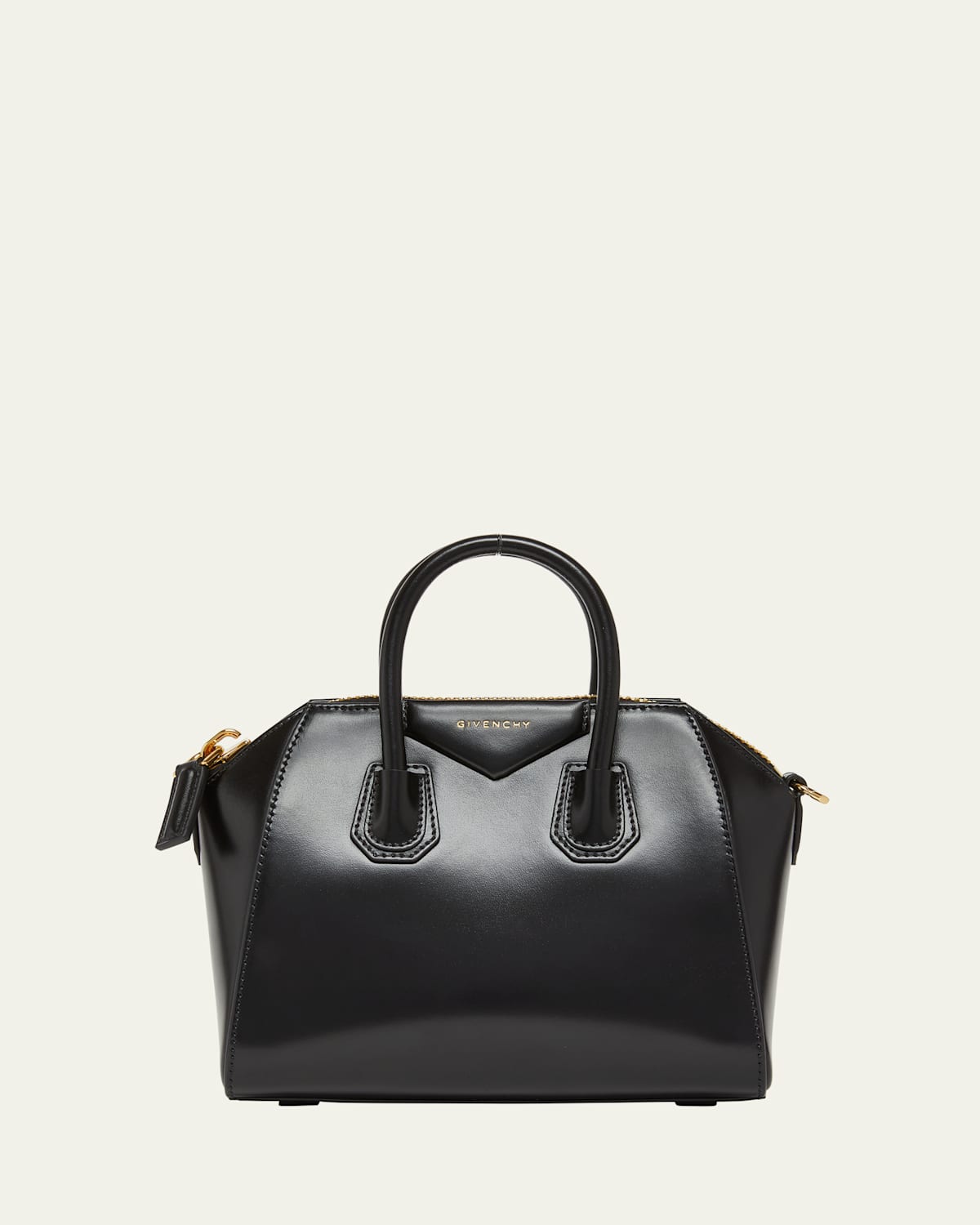 Givenchy Mini Antigona Patent-leather Top-handle Tote Bag In Black