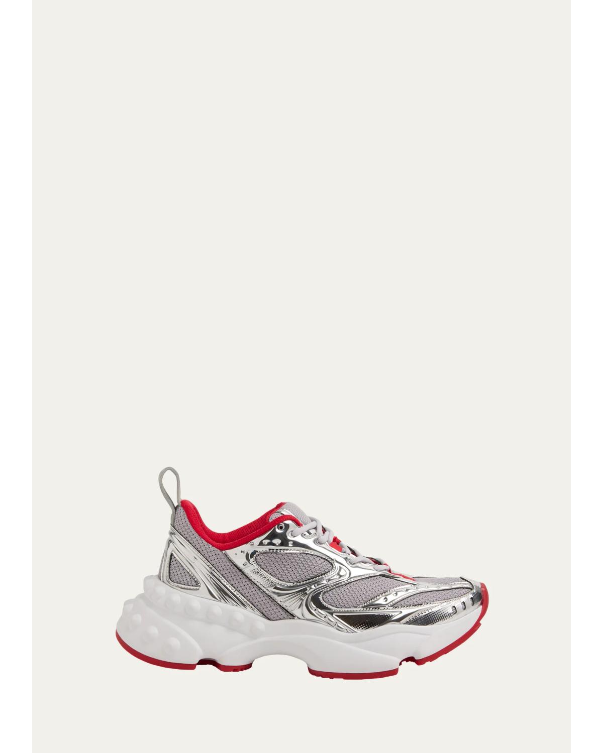 So Flo Mesh & Metallic Leather Runner Sneakers