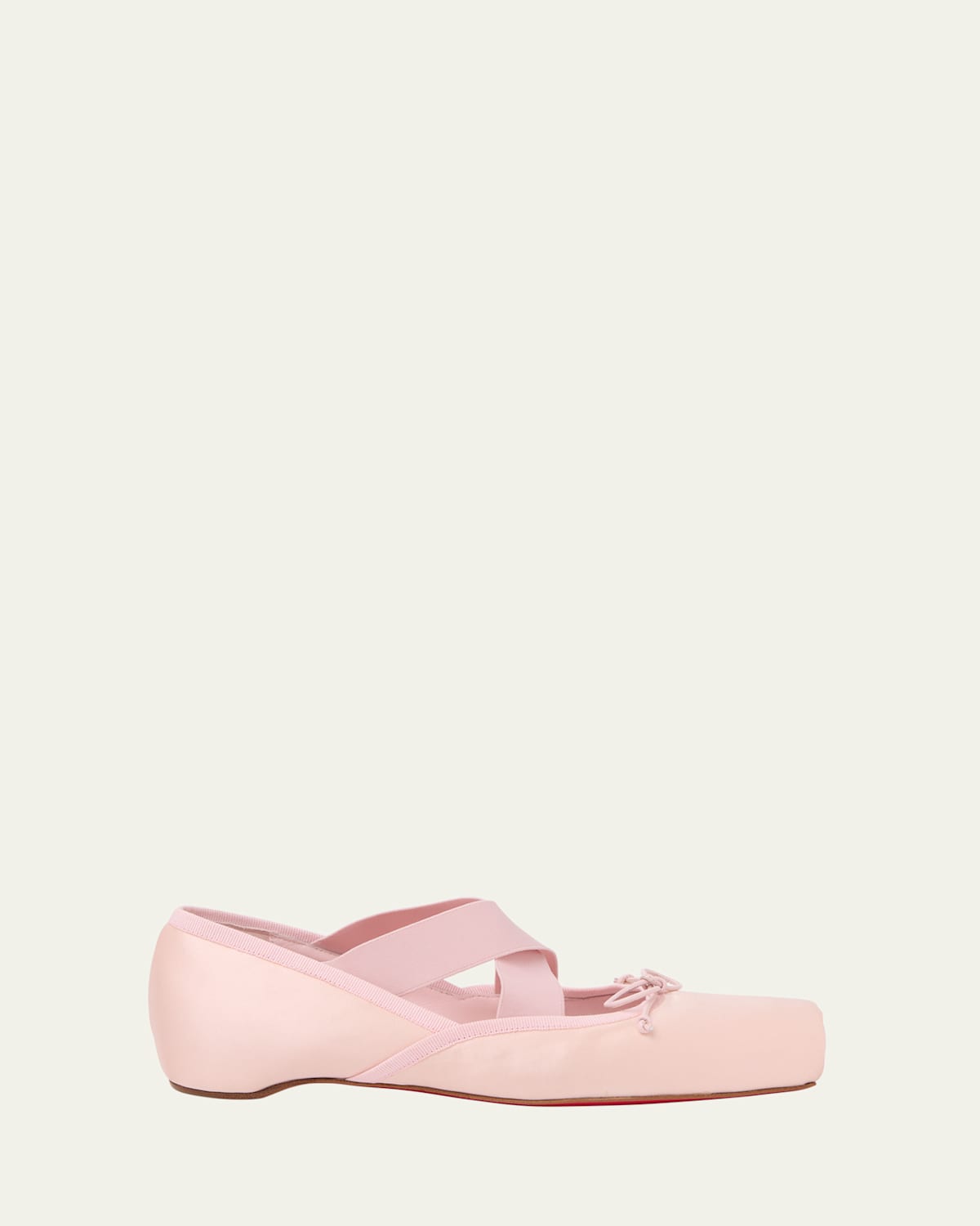 Christian Louboutin Cassiasticina Leather Red Sole Ballerina Flats In Pink