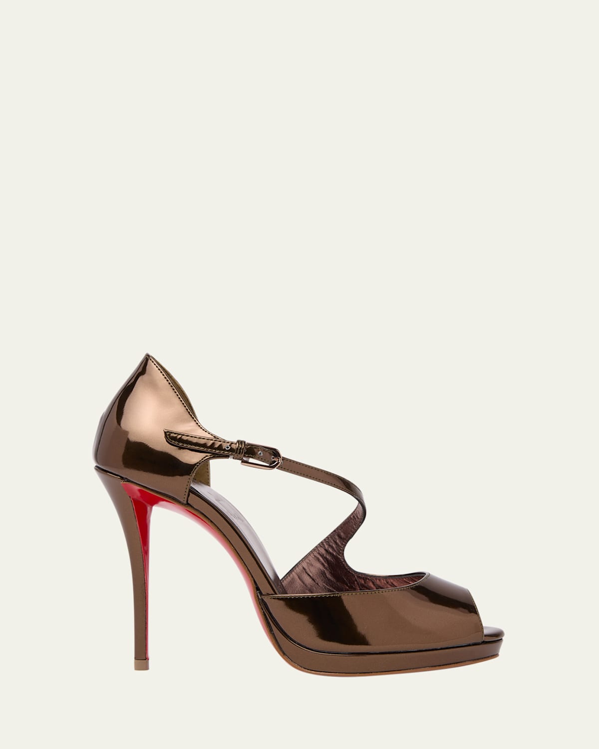 Christian Louboutin 120mm Miss Zigou Metallic Leather Red Sole Sandals In Multi