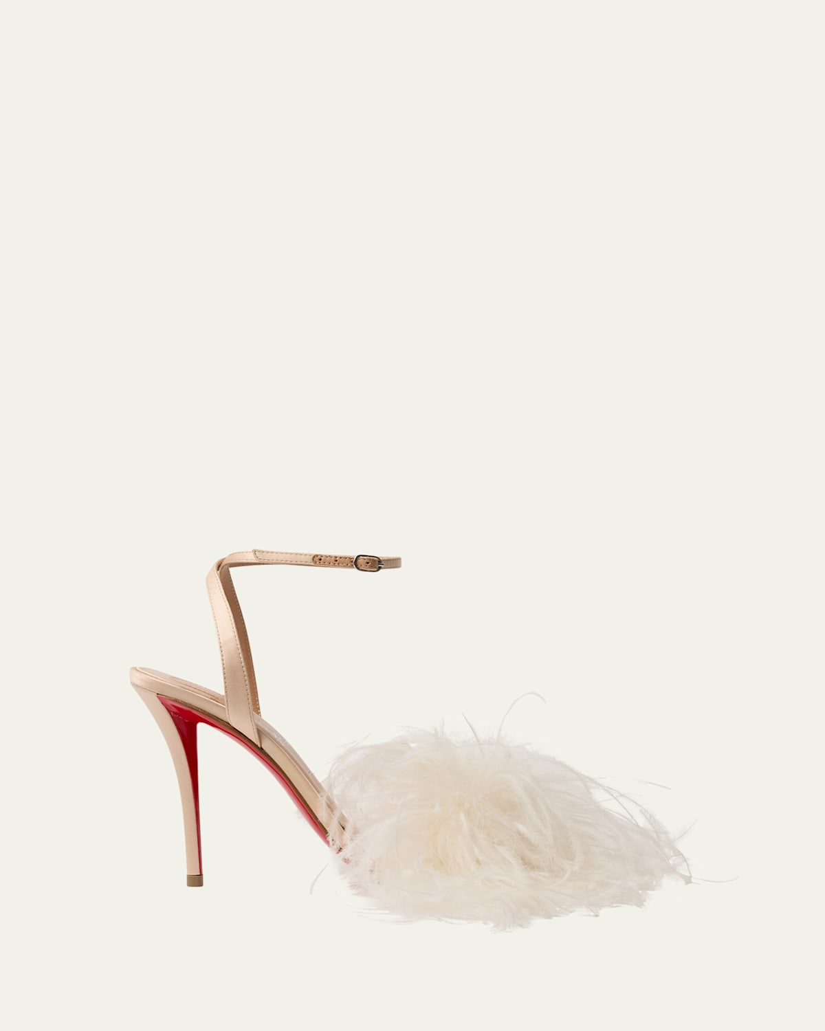 Christian Louboutin 100mm Miss Z Poupi Silk Feather Pumps In Multi