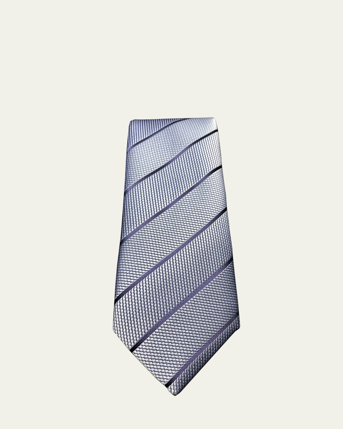 Wide Textured Stripe Tie