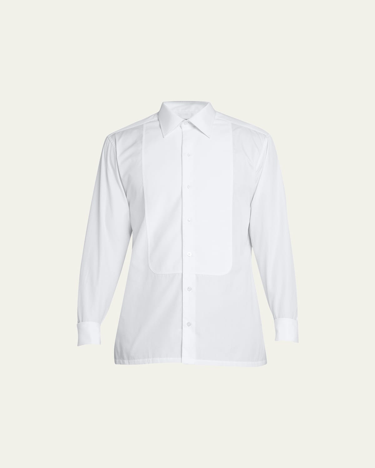 Men's Pique-Bib French Cuff Dress Shirt