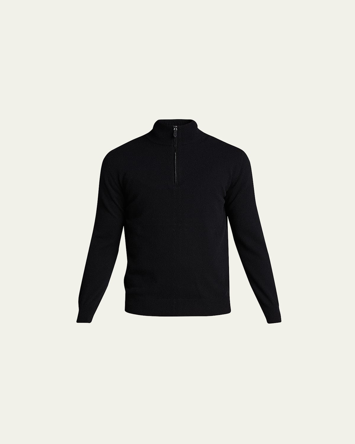 Men's Solid Cashmere Quarter-Zip Sweater