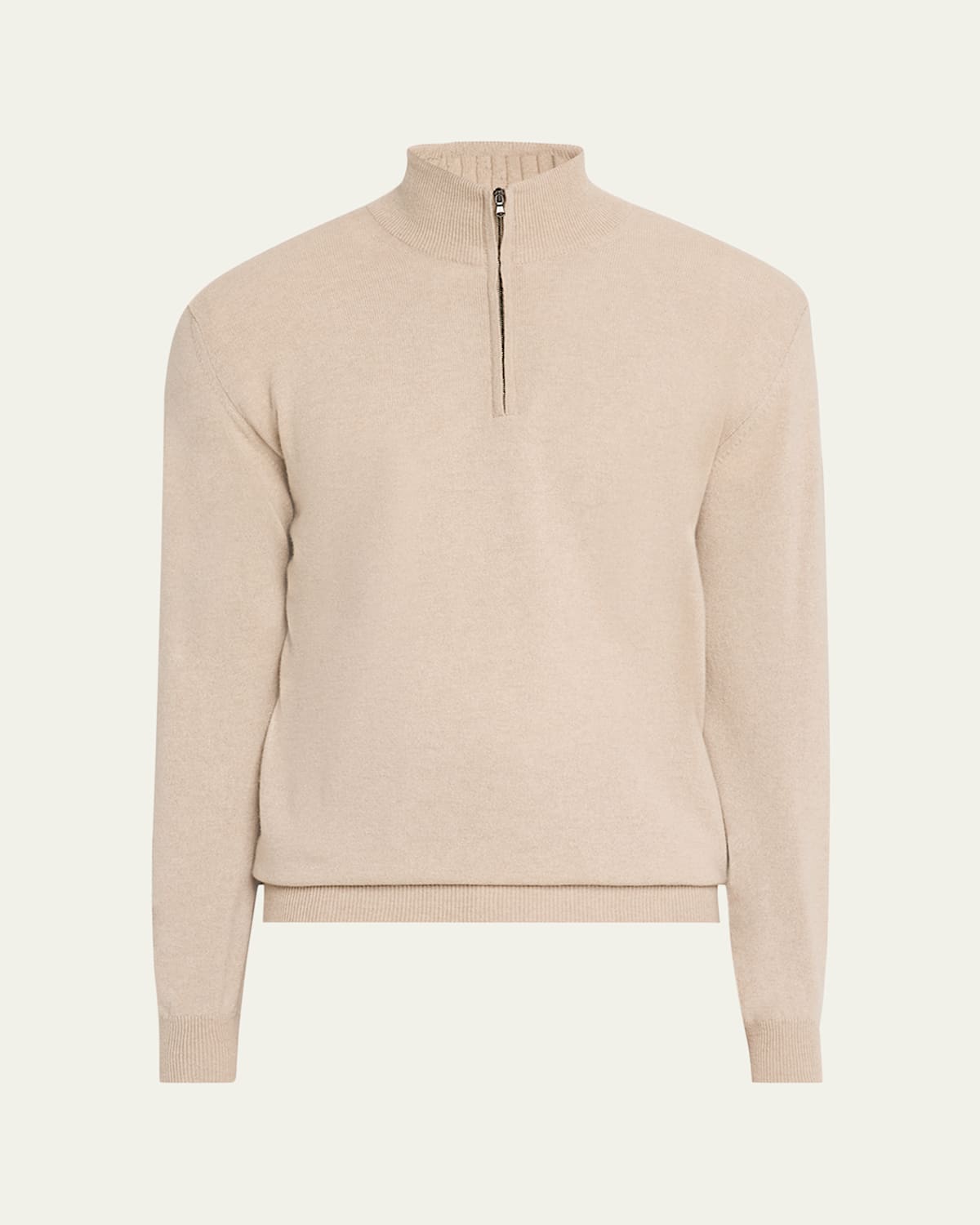Men's Solid Cashmere Quarter-Zip Sweater