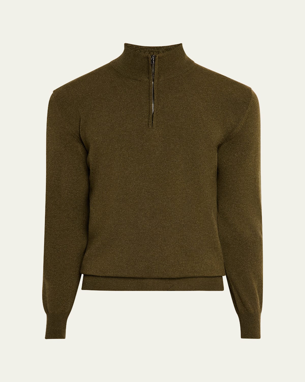 Men's Solid Cashmere Quarter-Zip Sweater