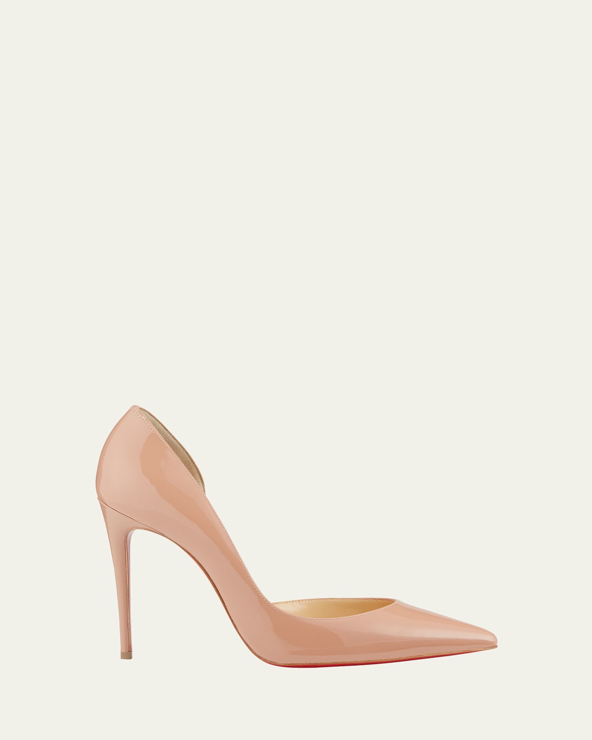 Christian Louboutin Iriza Patent 100mm Half-d'orsay Red Sole High-heel Pumps In Pink