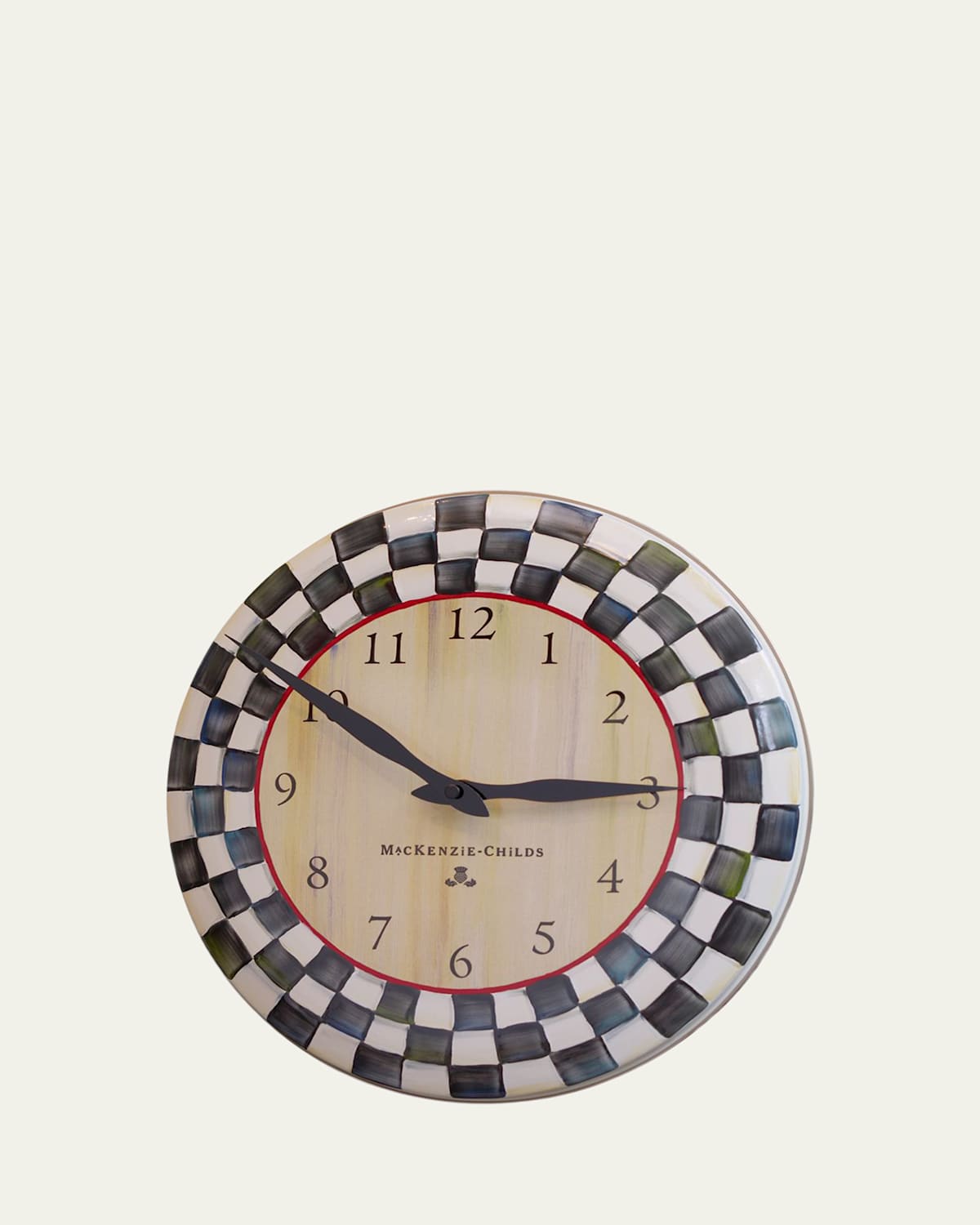 Mackenzie-childs Courtly Check Wall Clock In Black/white