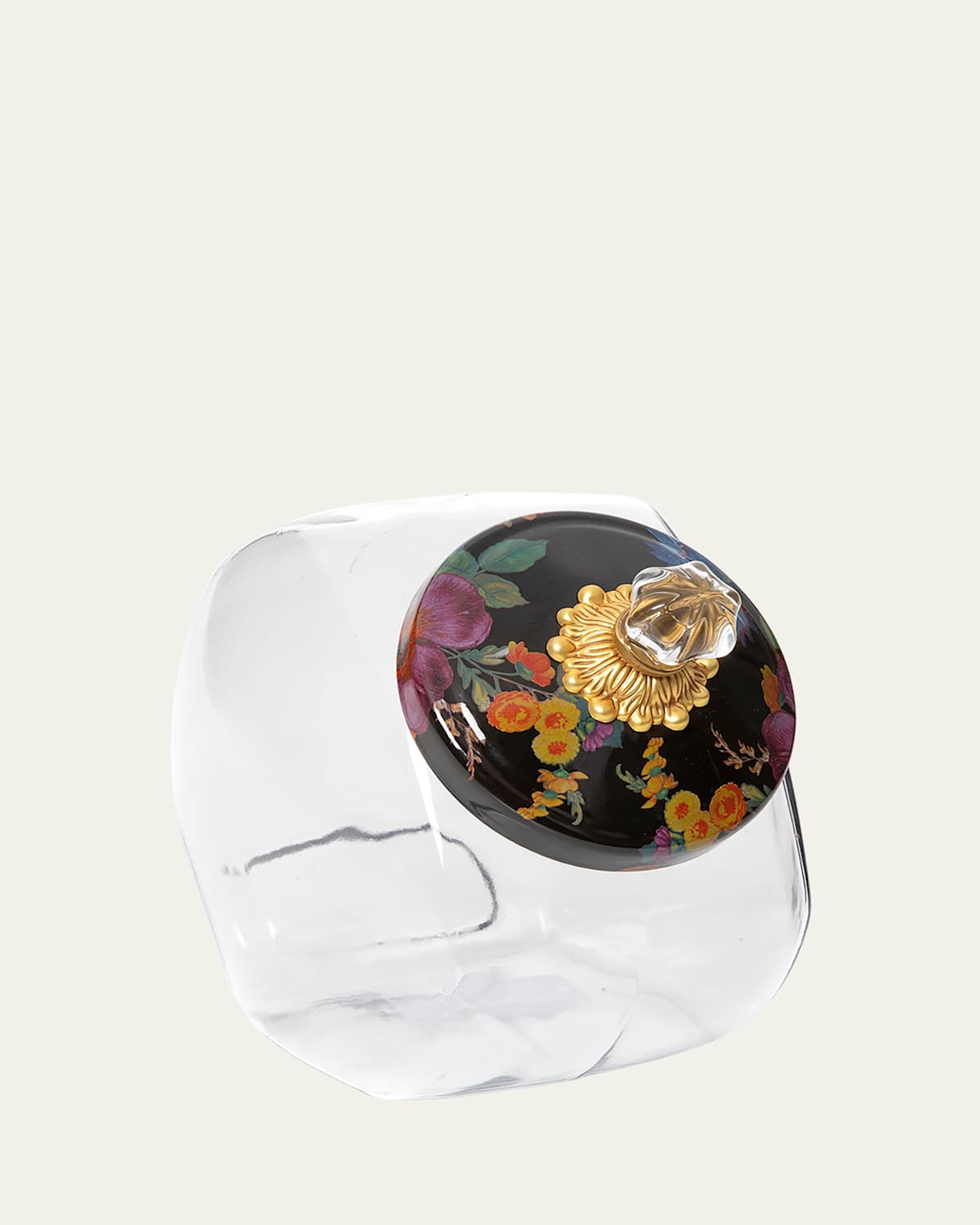 Mackenzie-childs Flower Market Cookie Jar In Black