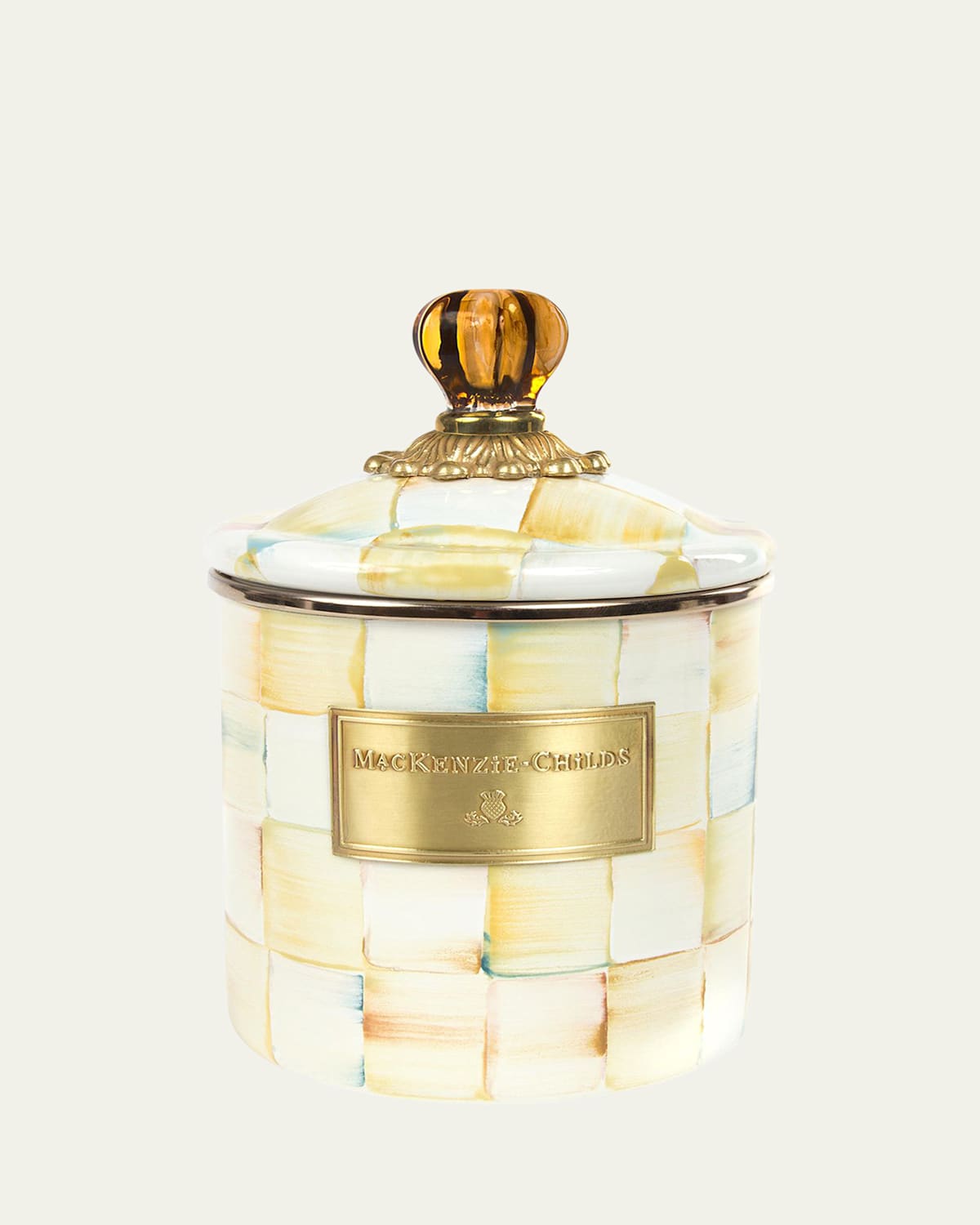 Mackenzie-childs Small Parchment Check Canister