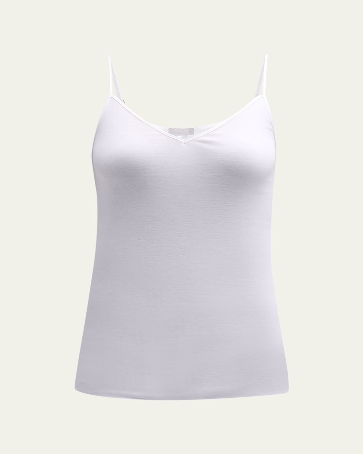 Hanro Seamless Cotton V-neck Camisole In White