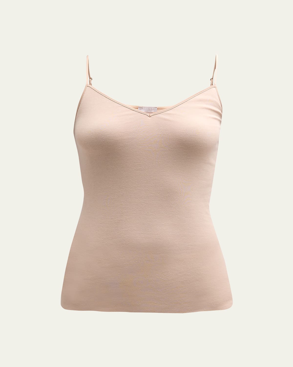 Hanro Seamless Cotton V-neck Camisole In Skin