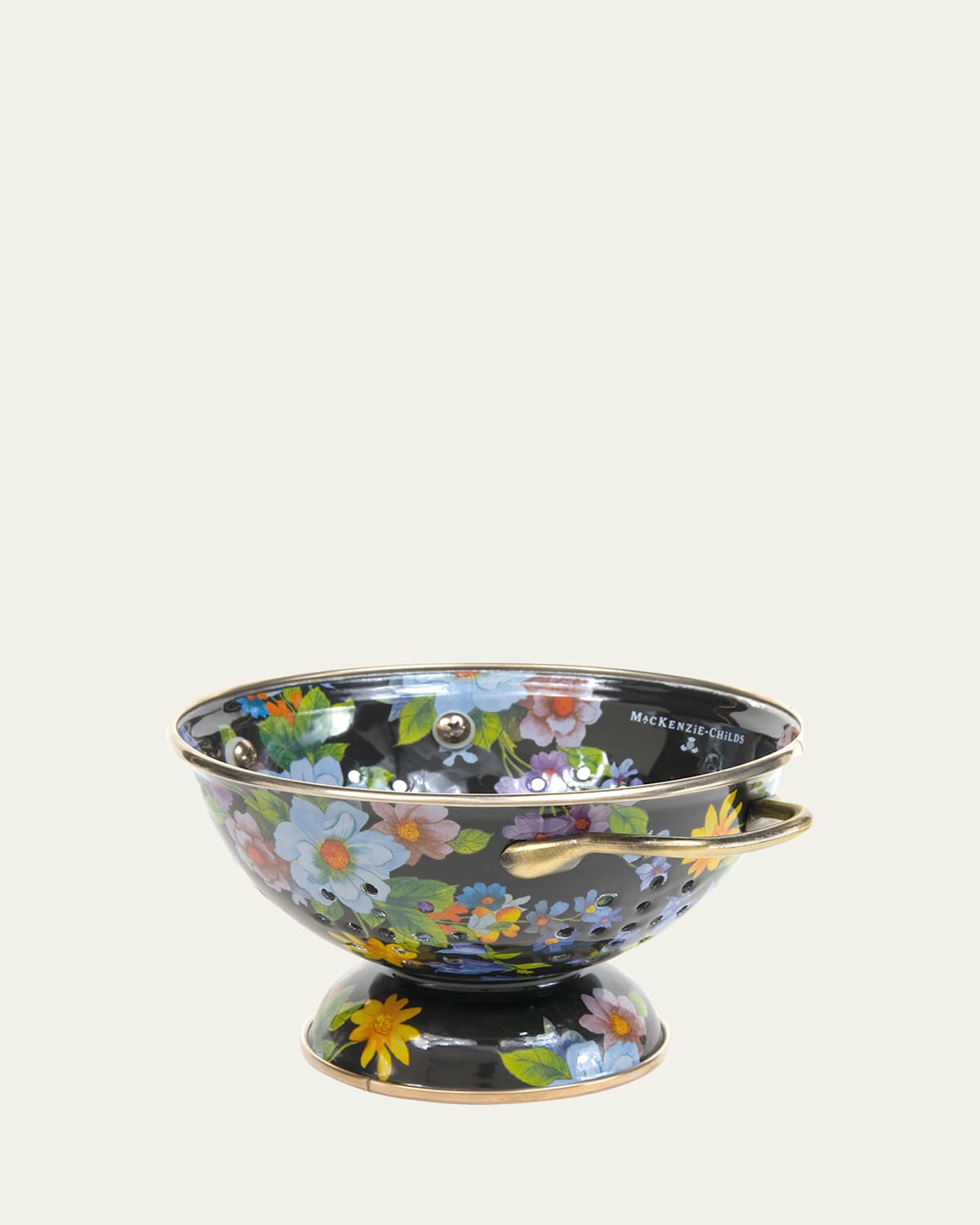 Shop Mackenzie-childs Small Flower Market Colander In Black