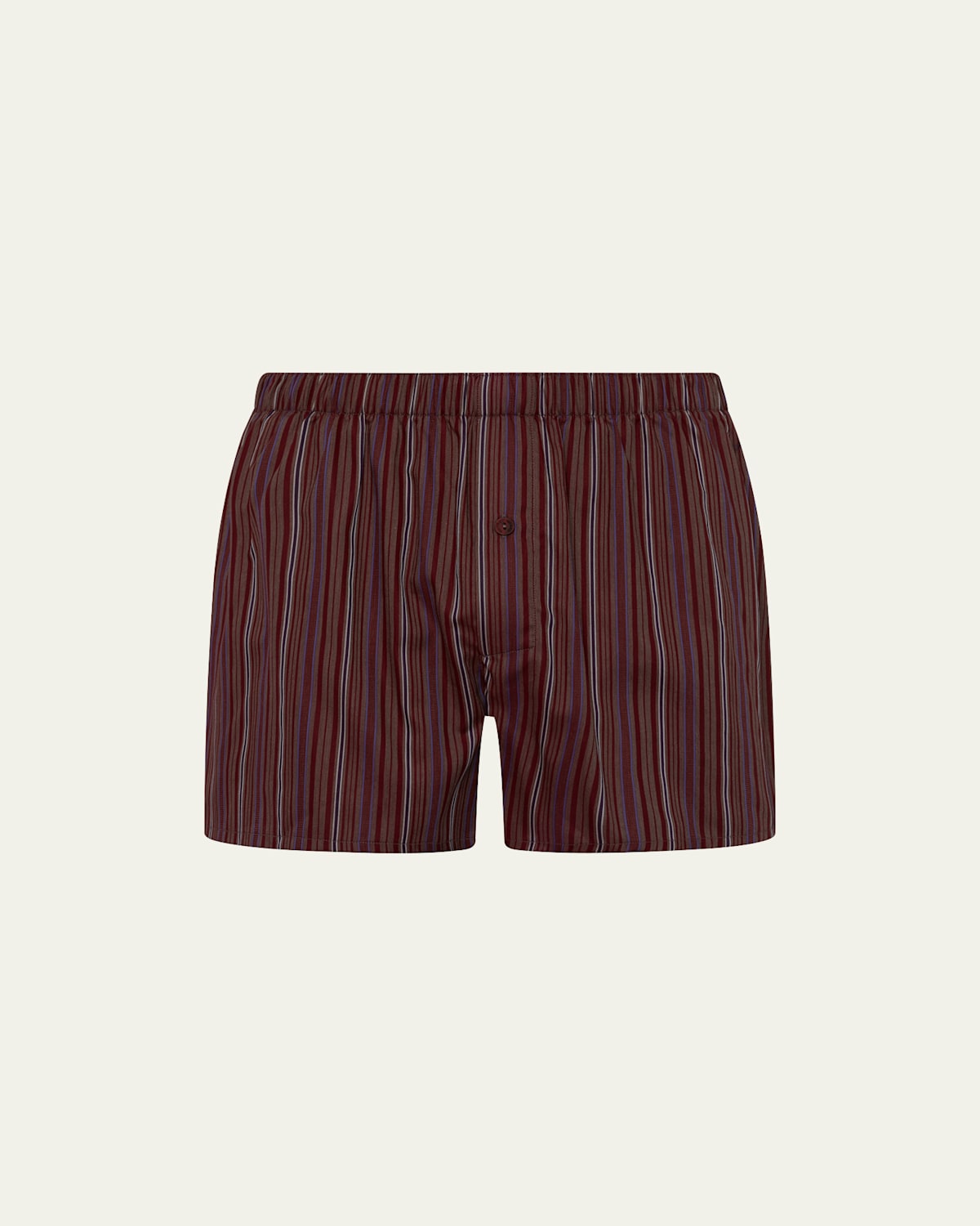Hanro Men's Fancy Woven Cotton Boxers In 2974 Elegant Stripe