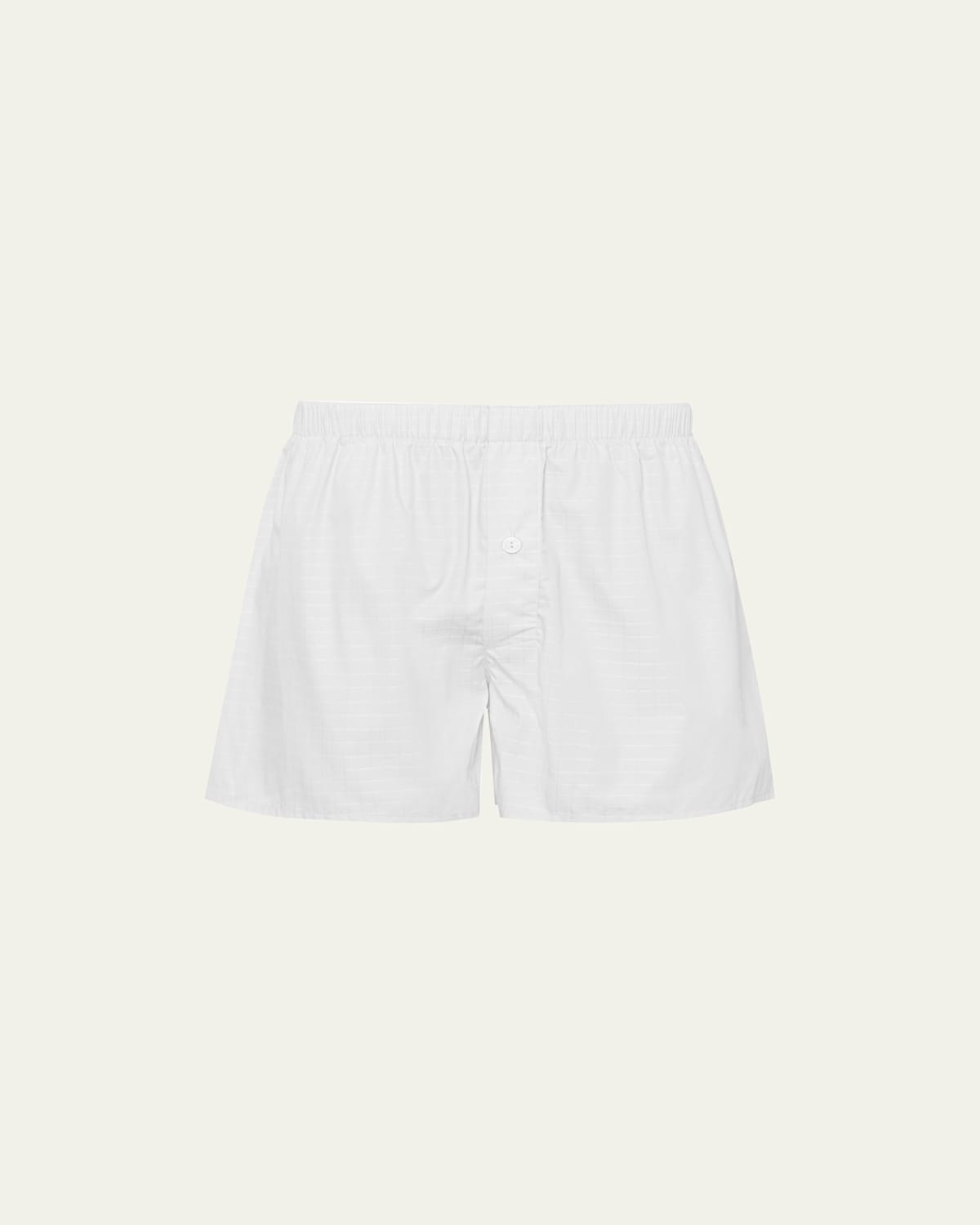 Hanro Men's Fancy Woven Cotton Boxers In White